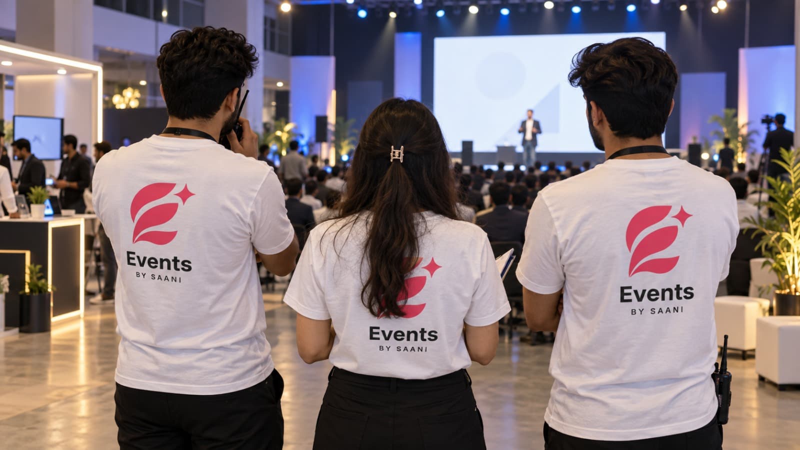 Events by Saani crew managing a conference keynote
