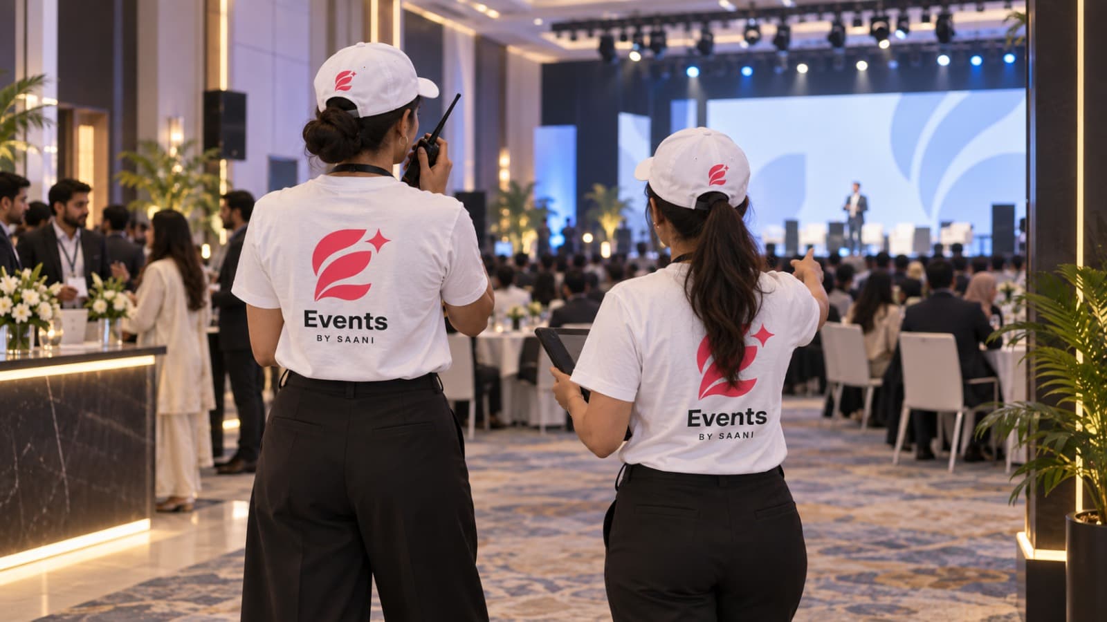 Events by Saani team running a ballroom conference